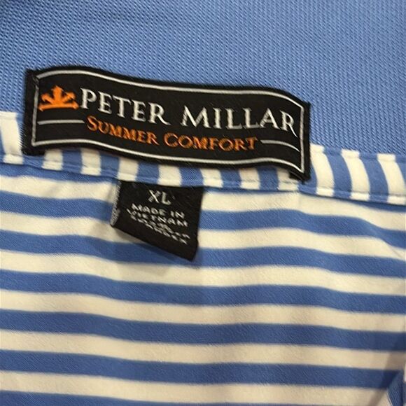 Peter Millar Polo Men Summer Comfort Short Sleeve Stripe Shirt Size XL - Picture 2 of 8